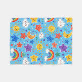 Süßes Regenbogen-Weltraum-Nahtloses Muster Fleecedecke (Vorderseite (Horizontal))