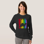 Süßes Regenbogenwiesel Tier T-Shirt (Vorne ganz)