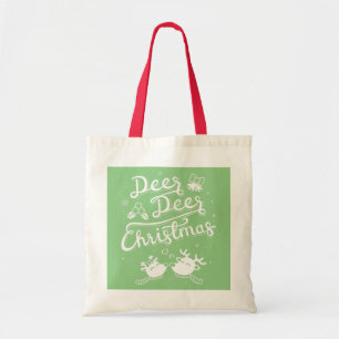 Süßes Reh-Reh-Weihnachts-Typografie-Pun-Shopping-T Tragetasche