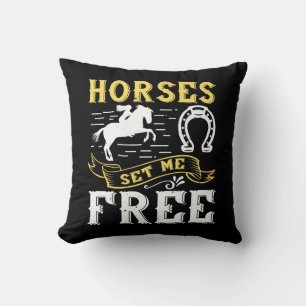 Süßes Reitergeschenk Schwarzes Western-Pferd Kissen