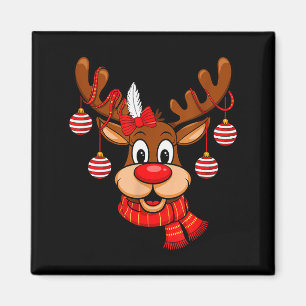 Süßes Renntier Weihnachten Rote Nase Rudolph Xmas  Magnet