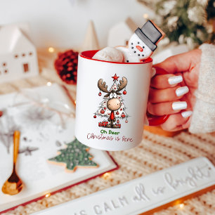 Süßes Rentier “Oh Hirsch, Weihnachten ist da” Tasse