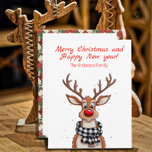 Süßes Rentier Rudolph Weihnachten Feiertagspostka