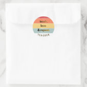Süßes Retro-Ästhetik-Lehrer-Sticker Runder Aufkleber (Tasche)