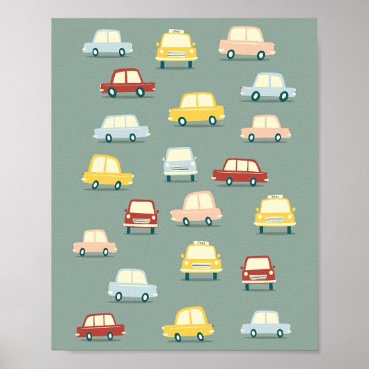 Süßes Retro-Auto Poster (Vorne)