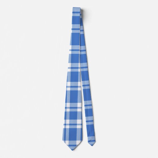 Süßes Retro-Blau-Gingham-Karo-Muster Krawatte (Vorderseite)