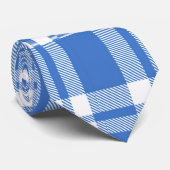 Süßes Retro-Blau-Gingham-Karo-Muster Krawatte (Gerollt)
