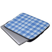 Süßes Retro-Blau-Gingham-Karo-Muster Laptopschutzhülle (Vorne Knopf)