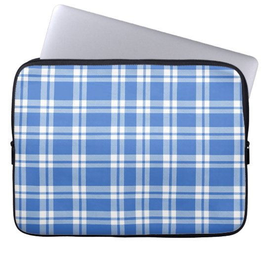 Süßes Retro-Blau-Gingham-Karo-Muster Laptopschutzhülle (Vorderseite)