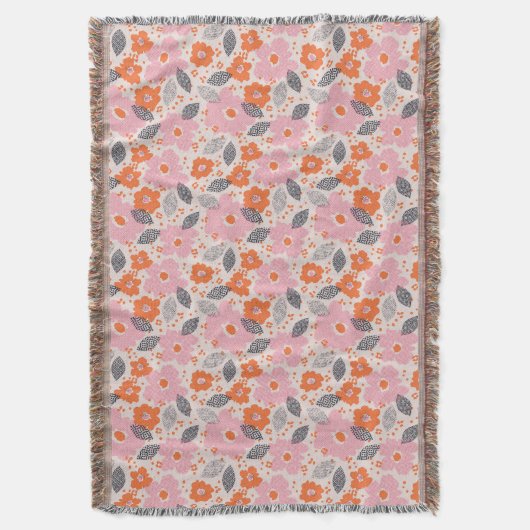 Süßes Retro-Blumenmuster Decke (Vorderseite Vertikal)