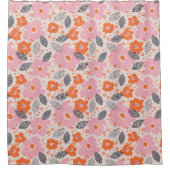 Süßes Retro-Blumenmuster Duschvorhang (Vorderseite)