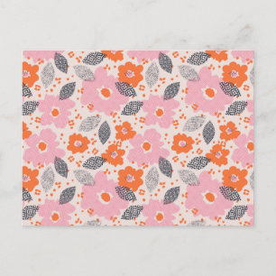 Süßes Retro-Blumenmuster Feiertagspostkarte