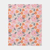 Süßes Retro-Blumenmuster Fleecedecke (Vorderseite)