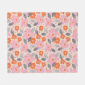 Süßes Retro-Blumenmuster Fleecedecke (Vorderseite (Horizontal))