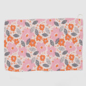Süßes Retro-Blumenmuster Golfhandtuch (Horizontal)