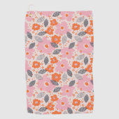 Süßes Retro-Blumenmuster Golfhandtuch (Vorderseite)