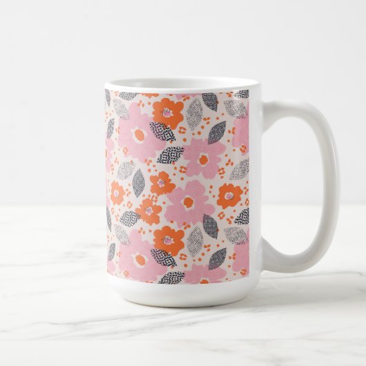 Süßes Retro-Blumenmuster Kaffeetasse (Rechts)