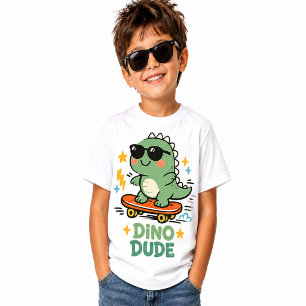 Süßes Retro-Dinosaurier-Skater / Dino-Dude-Skatebo Kleinkind T-shirt