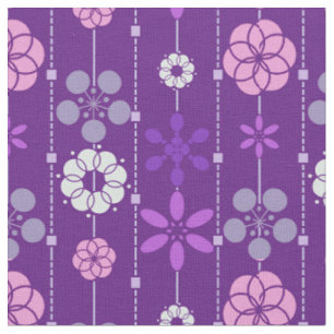 Süßes retro dunkelviolettes Blumenmuster Stoff