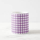 Süßes Retro-Gingham-Karo-Lila-Muster Kaffeetasse (Mittel)