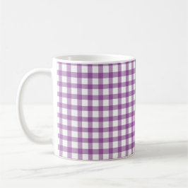 Süßes Retro-Gingham-Karo-Lila-Muster Kaffeetasse