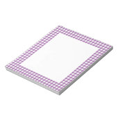 Süßes Retro-Gingham-Karo-Lila-Muster Notizblock (Rotiert)