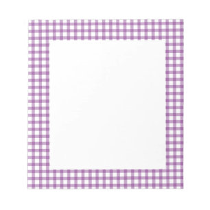 Süßes Retro-Gingham-Karo-Lila-Muster Notizblock