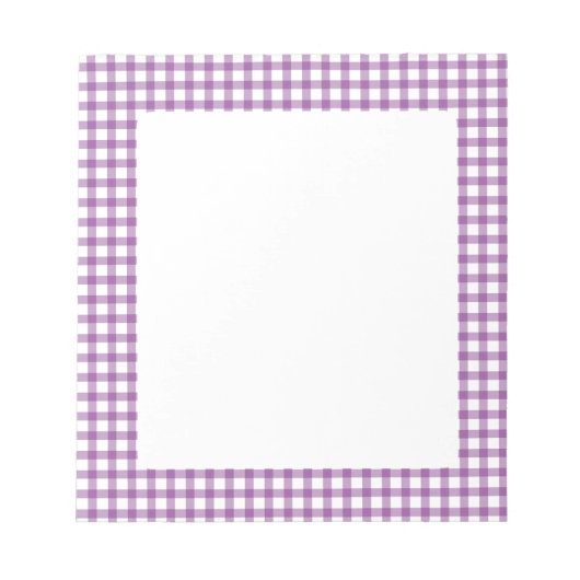 Süßes Retro-Gingham-Karo-Lila-Muster Notizblock (Vorderseite)