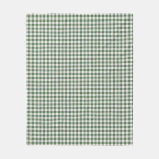 Süßes Retro-Gingham-Karo-Muster | Wintergrün Fleecedecke (Vorderseite)