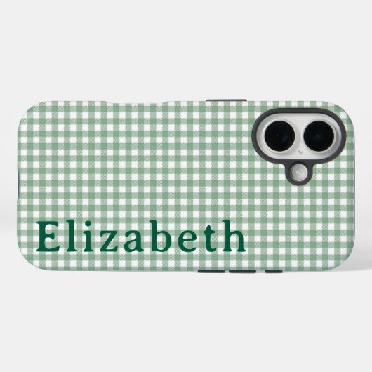 Süßes Retro-Gingham-Karo personalisiert  Case-Mate iPhone Hülle (Rückseite (Horizontal))