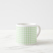 Süßes Retro-Grün-Gingham-Karomuster Espressotasse (Vorderseite Rechts)