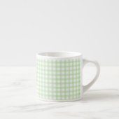 Süßes Retro-Grün-Gingham-Karomuster Espressotasse (Rechts)