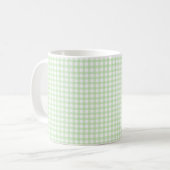 Süßes Retro-Grün-Gingham-Karomuster Kaffeetasse (Vorderseite Links)