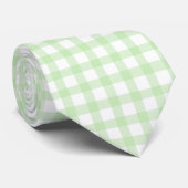 Süßes Retro-Grün-Gingham-Karomuster Krawatte (Gerollt)