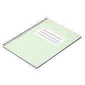 Süßes Retro-Grün-Gingham-Karomuster Notizblock (Linke Seite)