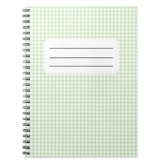 Süßes Retro-Grün-Gingham-Karomuster Notizblock (Vorderseite)