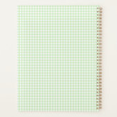 Süßes Retro-Grün-Gingham-Karomuster Planer (Rückseite)