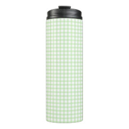 Süßes Retro-Grün-Gingham-Karomuster Thermosbecher
