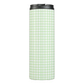 Süßes Retro-Grün-Gingham-Karomuster Thermosbecher (Rückseite)