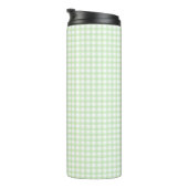 Süßes Retro-Grün-Gingham-Karomuster Thermosbecher (Nach rechts gedreht)