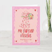 Süßes Retro Handgezeichnetes Hundeblumenstrauß Val Feiertagskarte (Vorderseite)