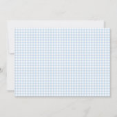 Süßes Retro Hellblau Gingham Personalisiert Dankeskarte (Rückseite)