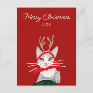 Süßes Retro-Katze rotes Weihnachten
