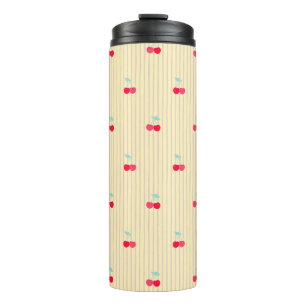 Süßes Retro-Kirschmuster Retro Pop Thermosbecher