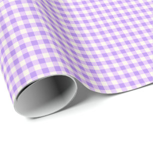 Süßes Retro-Lavendel-Lila-Gingham-Karomuster Geschenkpapier