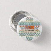 Süßes Retro-Lehrer Dankeschön-Muster Button (Vorne & Hinten)