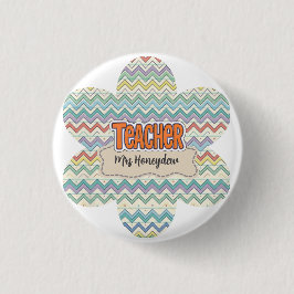  Süßes Retro-Lehrer Dankeschön-Muster  Button