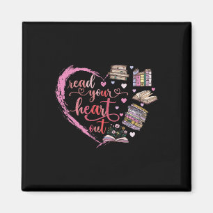 Süßes Retro-Lesebuch-Leserinnen Valentinstag Magnet