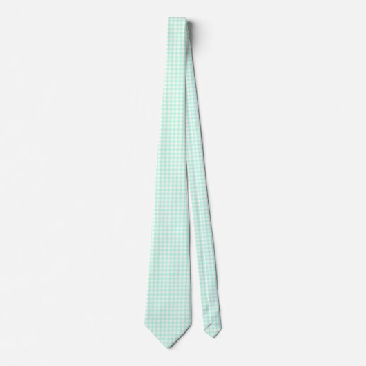 Süßes Retro-Meer-Grün-Gingham-Karo-Muster Krawatte (Vorderseite)