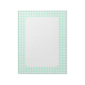 Süßes Retro-Meer-Grün-Gingham-Karomuster Notizblock (Rotiert)